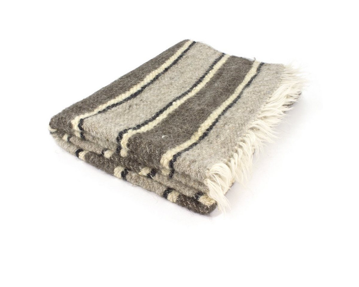 Outdoordecke Handgewebte Wolldecke hell gestreift 140 x 220 cm, Vehi Mercatus Outdoordecke Handgewebte Wolldecke hell gestreift 140 x 220 cm, Vehi Mercatus von Vehi Mercatus