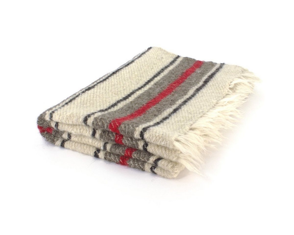 Outdoordecke Handgewebte Wolldecke mit rotem Streifen 140 x 220 cm, Vehi Mercatus Outdoordecke Handgewebte Wolldecke mit rotem Streifen 140 x 220 cm, Vehi Mercatus von Vehi Mercatus