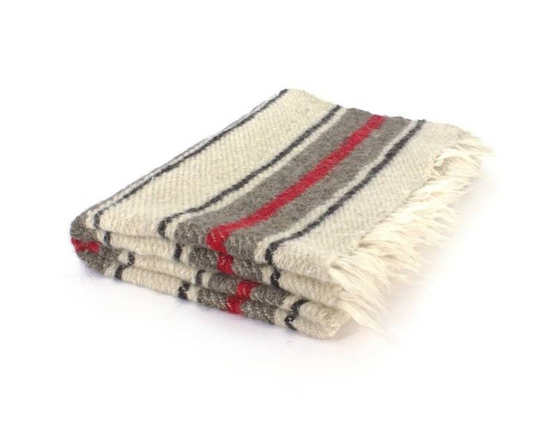 Outdoordecke Handgewebte Wolldecke mit rotem Streifen 140 x 220 cm, Vehi Mercatus Outdoordecke Handgewebte Wolldecke mit rotem Streifen 140 x 220 cm, Vehi Mercatus von Vehi Mercatus