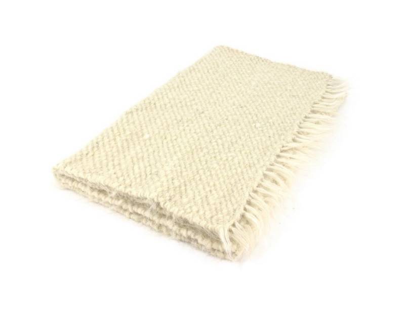 Outdoordecke kleine handgewebte Wolldecke / Läufer wollweiß 70 x 150 cm, Vehi Mercatus Outdoordecke kleine handgewebte Wolldecke / Läufer wollweiß 70 x 150 cm, Vehi Mercatus von Vehi Mercatus
