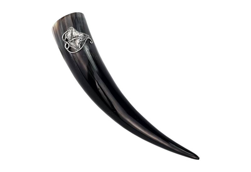 Vehi Mercatus Becher Trinkhorn 0,5 l hochglanz mit Zinn-Efeublatt 5,2 cm - Made in Germany von Vehi Mercatus