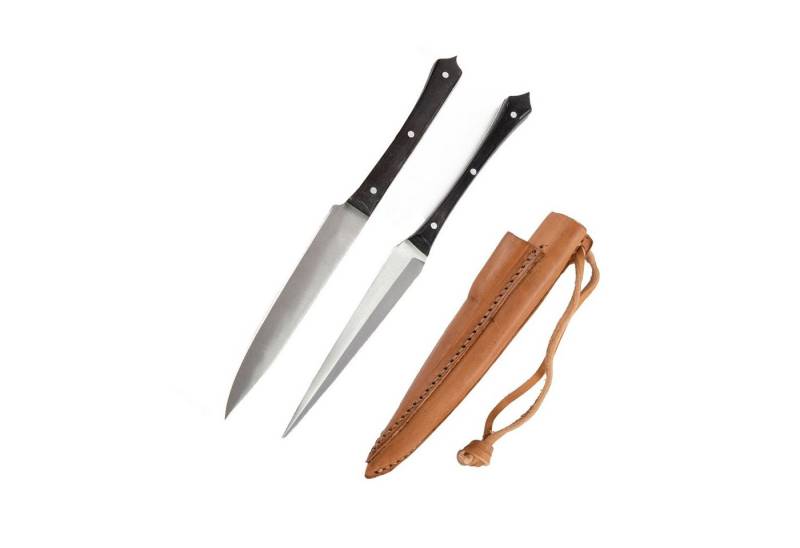 Vehi Mercatus Besteck-Set Mittelalter-Besteck Set Typ 7 mit Doppellederscheide schwarzer Griff, 1 Personen, Leder, Edelstahl, Horn Vehi Mercatus Besteck-Set Mittelalter-Besteck Set Typ 7 mit Doppellederscheide schwarzer Griff, 1 Personen, Leder, Edelstahl, Horn von Vehi Mercatus