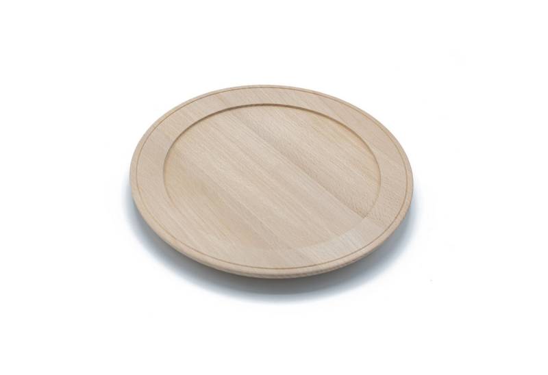 Vehi Mercatus Dekoteller flacher Holzteller aus Buche Ø 24 cm von Vehi Mercatus