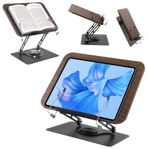 Buchständer,Leseständer,Kochbuchhalter Mit Seitenclip,Aus Holz,Höhenverstellbar4.4-39Cm,Faltbares Design,360°Drehung,Buchständer Zum Lesen Für Küche,Lesen,Tablet,Bücher Buchständer,Leseständer,Kochbuchhalter Mit Seitenclip,Aus Holz,Höhenverstellbar4.4-39Cm,Faltbares Design,360°Drehung,Buchständer Zum Lesen Für Küche,Lesen,Tablet,Bücher von Vehoukli