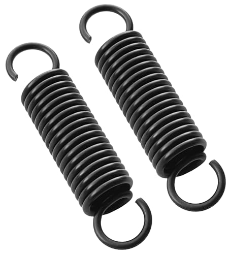 2 x 80 mm Stahl-Verlängerungsfedern, Federdurchmesser 18 mm, Drahtstärke 2,5 mm, 2 schwarze Doppelhaken-Zugfedern, starke und ausziehbare Spanner von Veiken