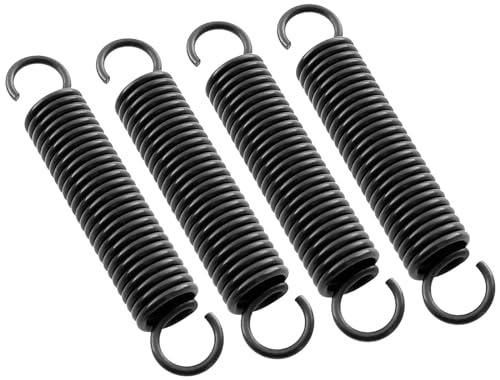 4 Verlängerungsfedern aus Stahl von 100 mm, Federdurchmesser 18 mm, Drahtstärke 2,5 mm, 4 schwarze Doppelhaken-Zugfedern, starke und ausziehbare Spanner von Veiken