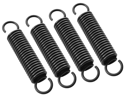 4 Verlängerungsfedern aus Stahl von 90 mm, Federdurchmesser 18 mm, Drahtstärke 2,5 mm, 4 schwarze Doppelhaken-Zugfedern, starke und ausziehbare Spanner von Veiken