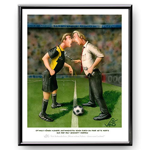 Veit`S Bilder Wandbild Cartoon Sport Fußball Trainer Schiedsrichter - kleinere Unstimmigkeiten! von Veit's