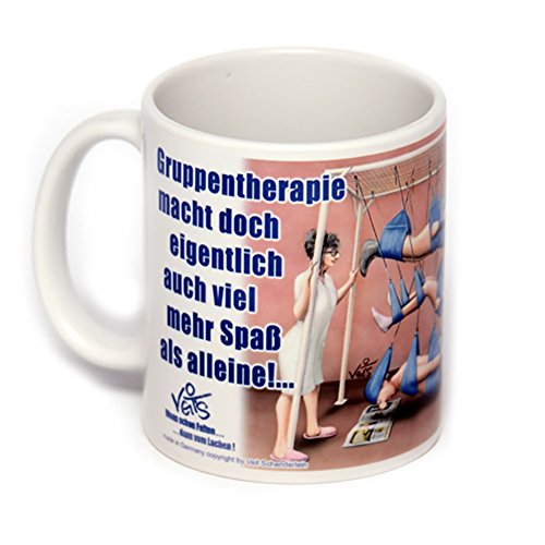 Veit's lustige Cartoon Keramik Tasse Becher Arbeit Physiotherapie Schlingentisch Gruppentherapie Macht doch eigentlich auch viel mehr Spaß als.! von Veit's