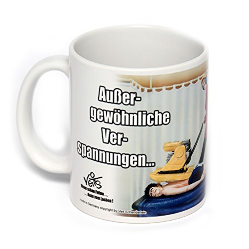 Veit's lustige Cartoon Keramik Tasse Becher Physiotherapie Rüttelplatte - Verspannungen .erfordern außergewöhnliche Maßnahmen! von Veit's