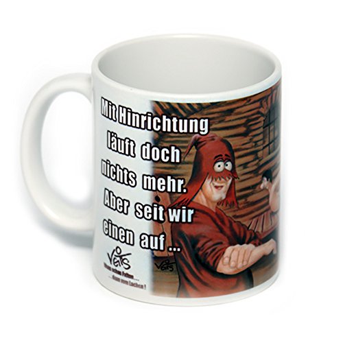 Veit's lustige Cartoon Keramik Tasse für Beruf Physiotherapie Henker .bekommen wir sogar Zuschüsse von der Krankenkasse! von Veit's