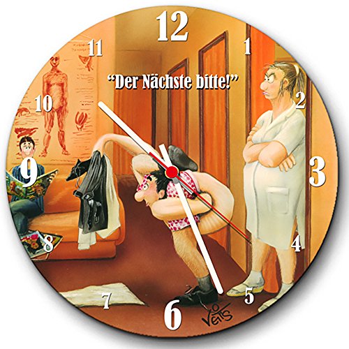 Uhr, Wanduhr, Küchenuhr von Veit`S mit Motiv Physiotherapie - Der Nächste Bitte! von Veit's
