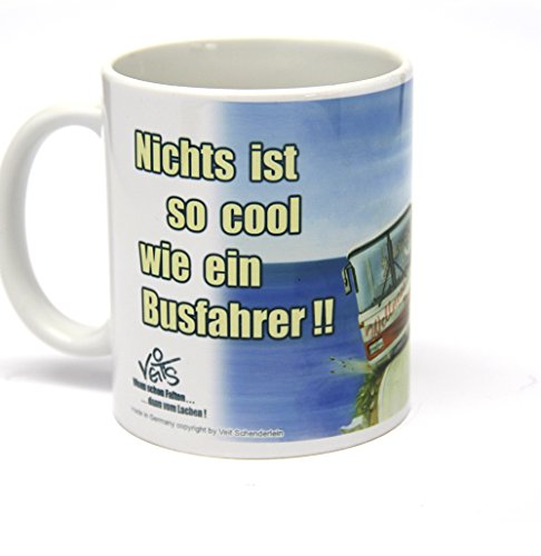 lustige Cartoon Keramik Tasse Becher Nah-/Fern Verkehr Nichts ist so cool wie EIN Busfahrer!! von Veit's