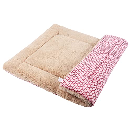 Vejaoo Hundematte Weiche und warme Matte Liegedecke für Hunde und Katzen Sofa für Heimtiere XZ014 (L (90 X 70CM), Short Plush Pink) von Vejaoo