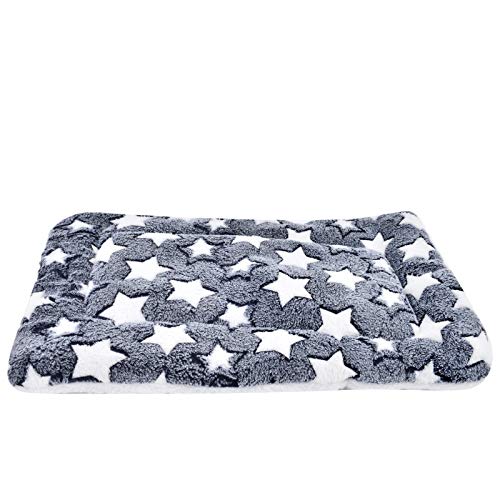 Vejaoo hochwertige Flanell Fleece Haustiere Softe und Warme Haustiere Bed Für Hunde/Katzen XZ006 (Blue Background & White Stars, 79 * 60 cm) von Vejaoo