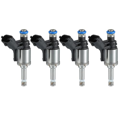 VekAuto 4 Stk. Kraftstoffeinspritzdüse kompatibel für PEUGEOT 3008 1.6 THP 2009-2016, Durchflussabgestimmte Kunststoff-Schwarz Kraftstoffeinspritzdüse von VekAuto