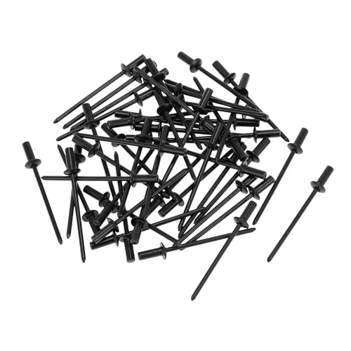 VekAuto 50 Stück Kuppelkopf geschlossene Dichtnieten 3mm Griffdurchmesser 10mm Grifflänge 6mm Flanschdurchmesser Reparaturwerkzeug Sortiment Kit Aluminiumlegierung Eisen Schwarz von VekAuto