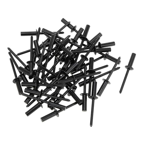 VekAuto 50 Stück Kuppelkopf geschlossene Dichtnieten 4,8 mm Griffdurchmesser 16 mm Grifflänge 9,5 mm Flanschdurchmesser Aluminiumlegierung Eisen Schwarz von VekAuto