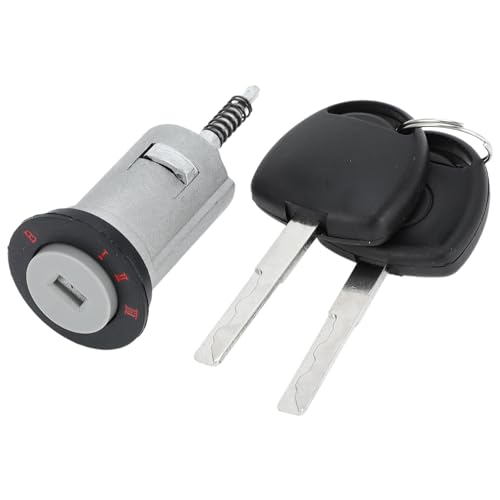 VekAuto Schliesszylinder Zündschloss Zündschlosszylinder 0913694S1 kompatibel für OPEL CORSA C 2000-2003, Robuster Metall-Silber-Ton Zündschlosszylinder mit Schlüssel von VekAuto