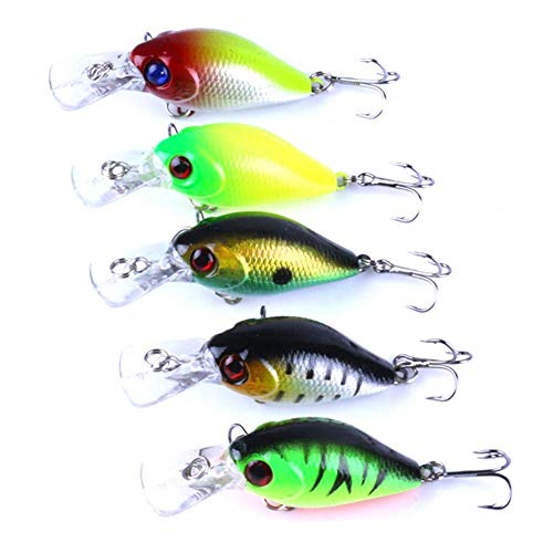 Vektenxi 5 Teile/los Fischköder Kit Kunststoff Künstliche Crankbait Wobbler Köder Angelgerät Set Neu Freigegeben von Vektenxi