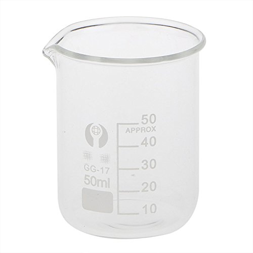 Vektenxi Durable Labor Becher Klar Messbecher Glasbecher Hohe Temperaturbeständigkeit Tasse für Laborgebrauch 50 ML 1 STÜCKE von Vektenxi