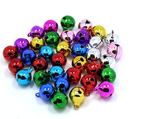 Vektenxi Premium Qualität 100 Stück Bunte Jingle Bell Mini Glocke Glöckchen Glöckchen für Weihnachtsdekoration Weihnachten DIY Zubehör 6mm von Vektenxi