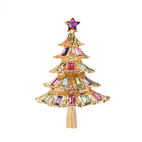 Vektenxi Weihnachtsbaum Brosche Multicolor Kristalle Strass Weihnachtsbaum Broschen Pins Winter Modeschmuck sehr beliebt und nützlich von Vektenxi