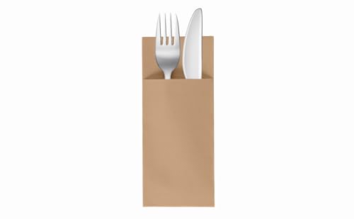 VelaHub Soft Point 50 Besteckservietten, Hochwertige, Einwegserviette, 32x38 cm, Natur Braun von VelaHub