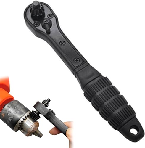 2-in-1-Bohrfutter-Ratschenschlüssel, Bohrfutterschlüssel, Ratschenschlüssel, 2 Modi, einfache Bedienung, schwarzer Karbonstahl, weit verbreitet, multifunktional, für universelle elektrische 2-in-1-Bohrfutter-Ratschenschlüssel, Bohrfutterschlüssel, Ratschenschlüssel, 2 Modi, einfache Bedienung, schwarzer Karbonstahl, weit verbreitet, multifunktional, für universelle elektrische von Velae