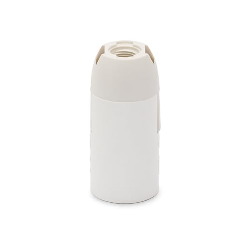E14-Lampenfassung aus Thermoplast mit glatter Ummantelung. Weiß von Velamp