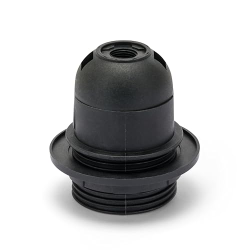 E27-Lampenfassung aus Thermoplast. Vollgewinde, mit Ringmutter. Schwarz E27-Lampenfassung aus Thermoplast. Vollgewinde, mit Ringmutter. Schwarz von Velamp