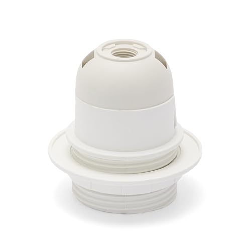 E27-Lampenfassung aus Thermoplast. Vollgewinde, mit Ringmutter. Weiß E27-Lampenfassung aus Thermoplast. Vollgewinde, mit Ringmutter. Weiß von Velamp