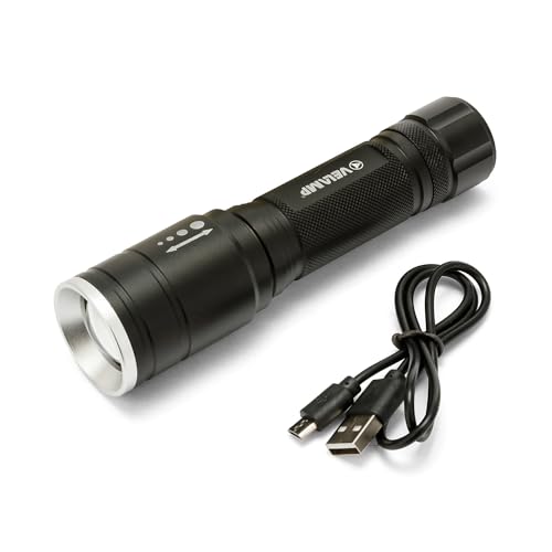 HUNTER: 5W wiederaufladbare LED-Taschenlampe mit Zoomfunktion. von Velamp