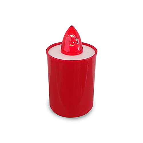Velamp LED-Teelicht, 9 cm, Lebensdauer 90 Tagen, rot mit rotem Dauerlicht von Velamp