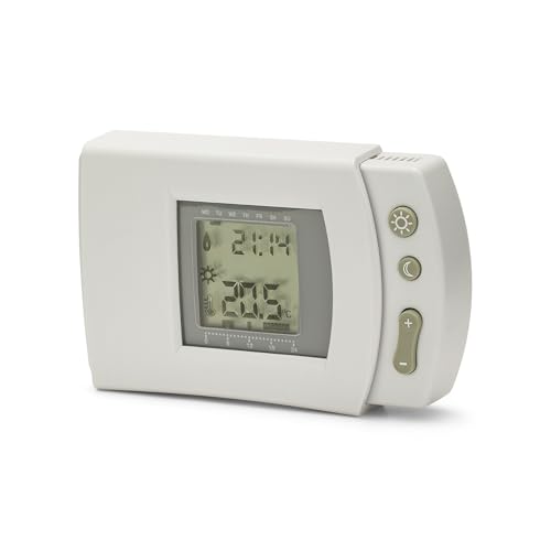 Programmierbarer digitaler Uhrenthermostat, warm/kalt. Weiß von Velamp