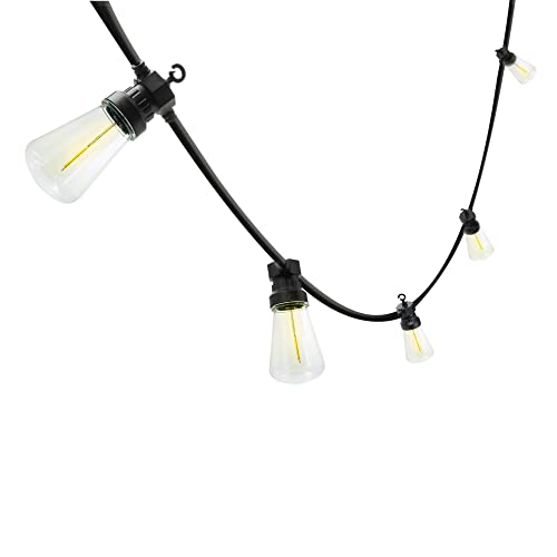 RETRO: IP44 erweiterbare Lichtgirlande, 15 Meter, 20 "Filament" LED-Leuchtmittel, schwarz RETRO: IP44 erweiterbare Lichtgirlande, 15 Meter, 20 "Filament" LED-Leuchtmittel, schwarz von Velamp