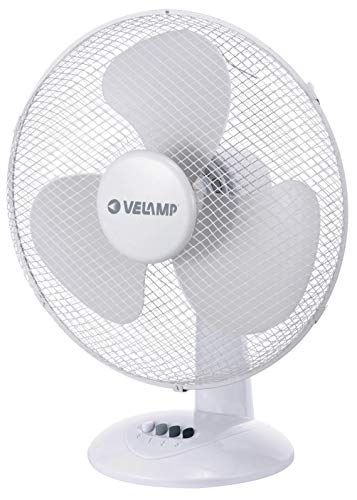 Tischventilator 40cm Kunststoff 3 Geschwindigkeiten weiß von Velamp