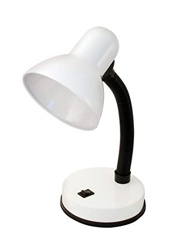 Velamp CHARLESTON Schreibtischlampe Attack E27 Glühbirne, LED-kompatibel, flexibler Arm, mit Kabel und Schalter, für Kinderzimmer, Schreibtisch, Arbeitszimmer, Metall, 6 W, Weiß Velamp CHARLESTON Schreibtischlampe Attack E27 Glühbirne, LED-kompatibel, flexibler Arm, mit Kabel und Schalter, für Kinderzimmer, Schreibtisch, Arbeitszimmer, Metall, 6 W, Weiß von Velamp