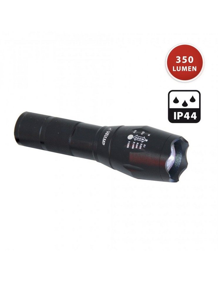 Velamp LED Taschenlampe Velamp STEEL, LED-Taschenlampe 10W, Aluminium, mit Zoomfunktion, 350 von Velamp