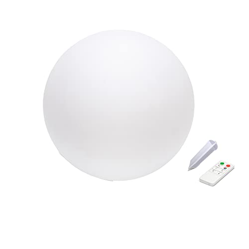 Velamp LED-Leuchtkugel Ø 25 cm, Solar-Aufladung, IP66 mit Fernbedienung, Auswahl zwischen Weiß und 7 Farben, kabellos, für Garten, Terrasse, Pool von Velamp