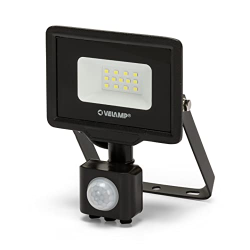 Velamp PADLIGHT5, 10W IP44 SMD LED Strahler, schwarz 4000K. Mit IR von Velamp