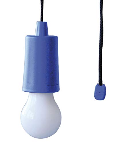 Velamp Retro LED-Lampe, tragbar, batteriebetrieben, bunt, ohne Strom, aber super hell, für Haus, Camping, Garten, Kordel 105 cm, blau von Velamp
