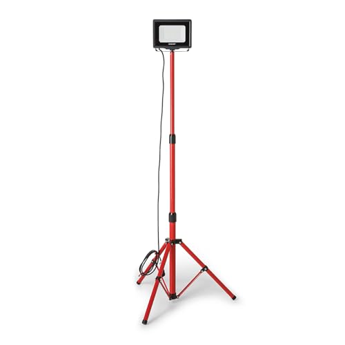 Velamp WAINGRO + TRIPOD: 50W IP65 SMD LED Strahler, schwarz 4000K mit Stativ und 3m Kabel von Velamp