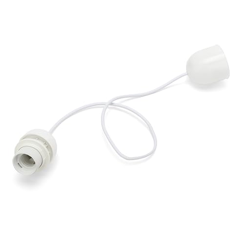 Vormontierte Aufhängung mit 65cm Kabel und E27-Lampenfassung. Weiß von Velamp