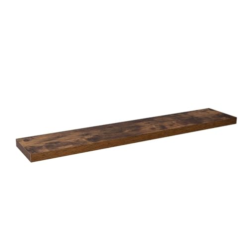 Velano - Bücherregal Wand - Wandregal 118x23.5 cm - Regal Wand - Schweberegal - Hängeregal - Regalbrett - Verbranntes Holz - Küchenregal - Bücherregal Kinder - Deko Wohnzimmer - Gewürzregal Wand von Velano