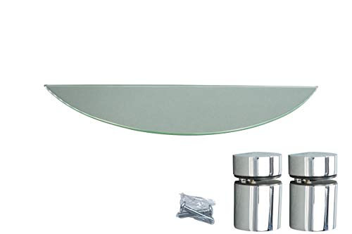 Velano Set Glasboden und Halter Glasregal abgerundet Trapez Ecke Rechteckig Glasablage Badablage Trapez schmal 60 x 15 cm/Dragon Clip von Velano