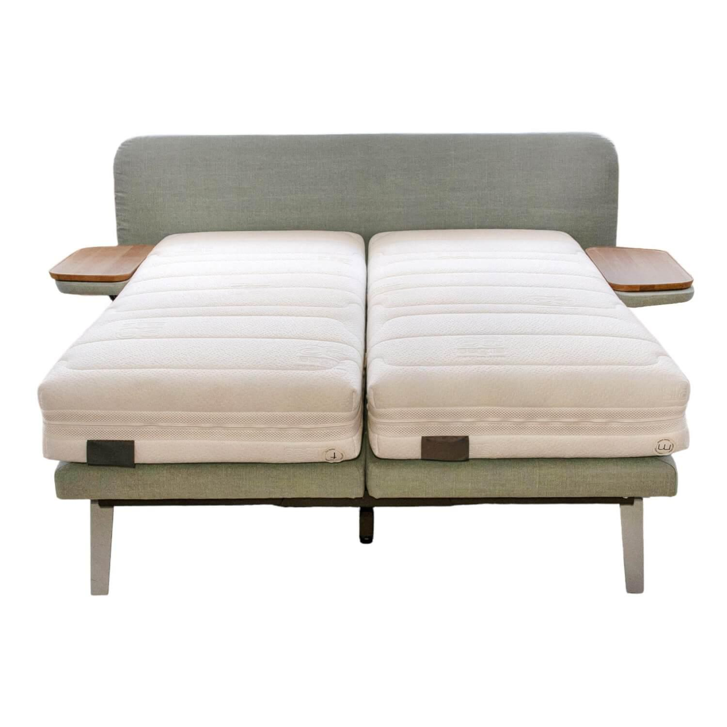 Boxspringbett Finesse Stoff KSC Mint Fuß Alu Rahmen Starr Mit 2 Matratzen Und 2 ... von Velda