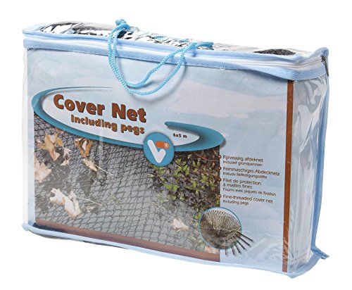 VT 148042 Abdecknetz für den Teich, 6 x 5 m, 10 Erdspieße, Cover Net, Schwarz von velda