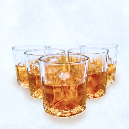 Velesas® Whisky-Gläser 6-er Pack oder 12er-Pack | Set von 6 oder 12 | 220 ML | Perfekt für Zuhause und Restaurants | Spülmaschinenfest (12-er Pack, Design 1) von Velesas