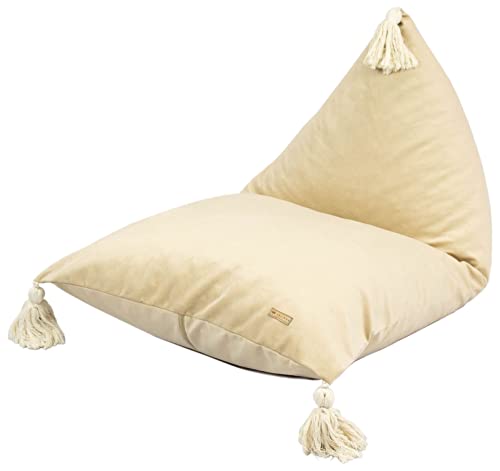 Velinda Kindersitzsack Kinder-Pouf Sitzkissen Bodenkissen Liege Beanbag Sitzsack Hocker (Farbe: cappuccinofarben) von Velinda